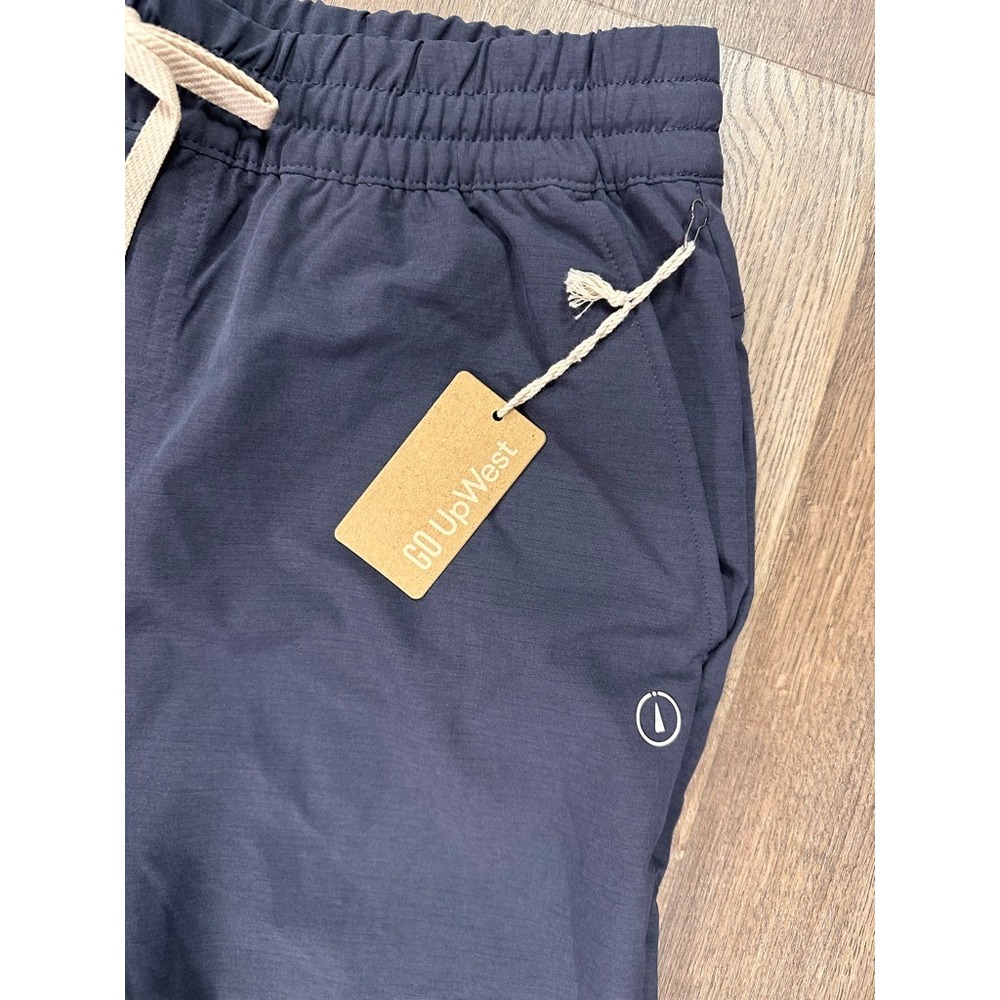 UpWest Go All-Around Shorts Mens Medium Navy Blue Elastic Waist Drawstring NEW - Picture 2 of 7